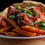 Pasta al sugo di carni rosse