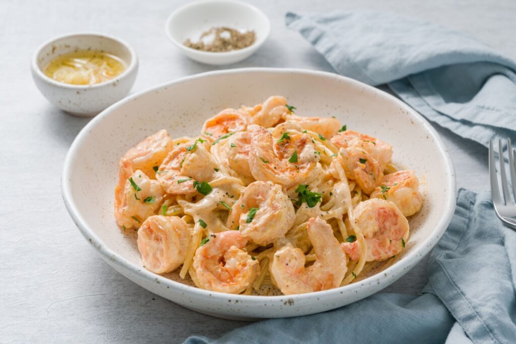 Pasta panna e gamberi