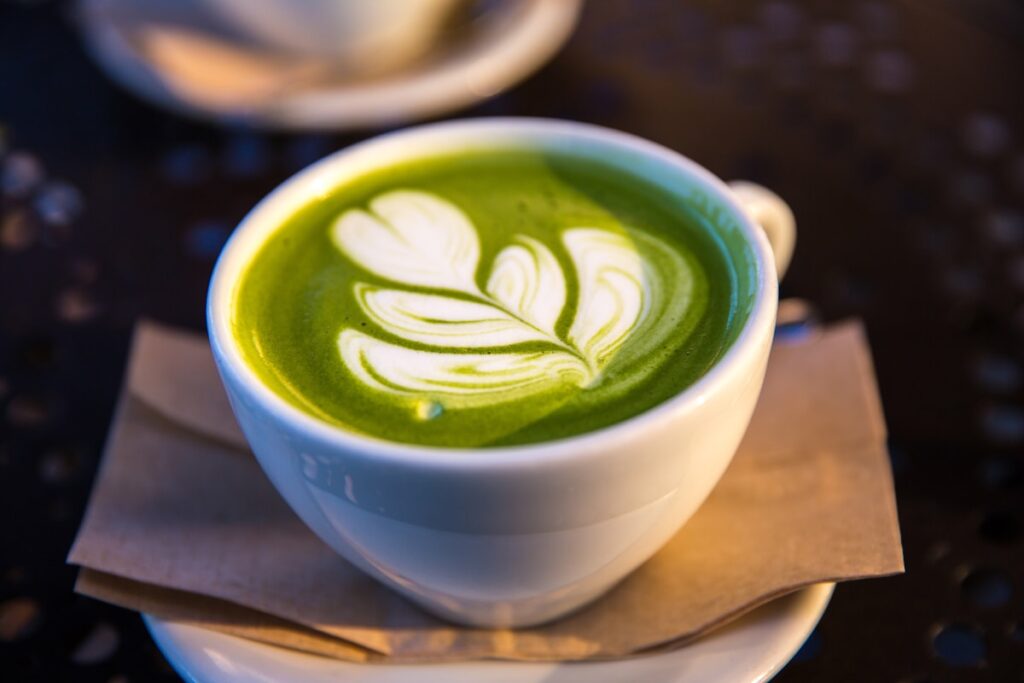 Matcha con il latte di cocco