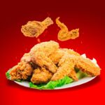 Alette di pollo fritte croccanti con patatine