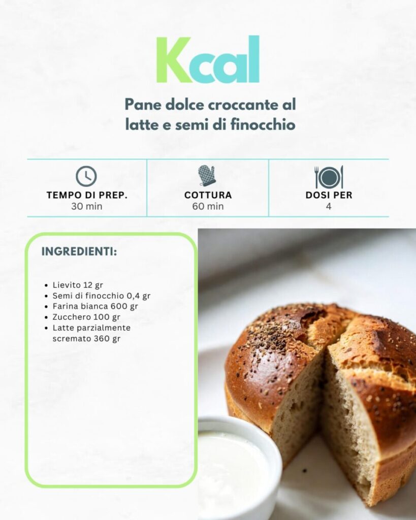 Pane dolce croccante al latte e semi di finocchio
