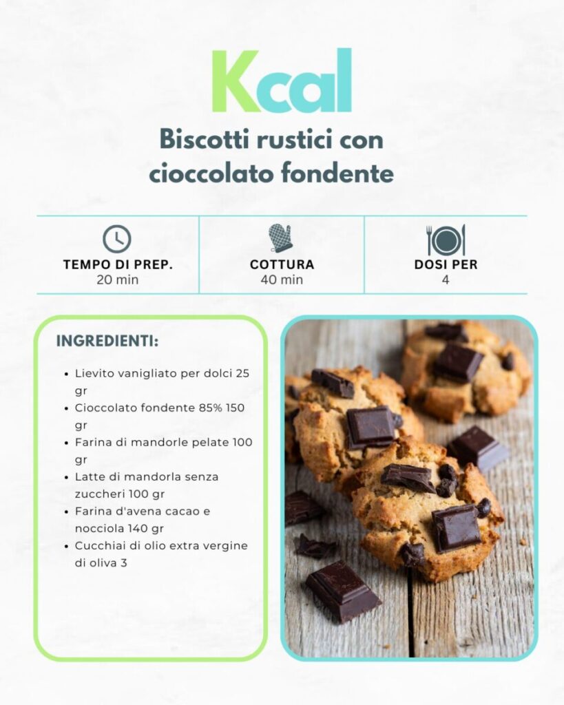 Biscotti rustici con cioccolato fondente