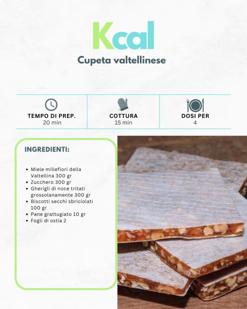 Cupeta valtellinese, il dolce autunnale al miele e noci