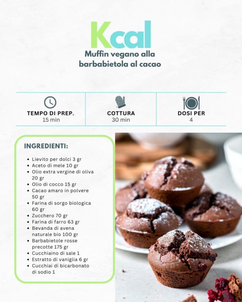 Muffin vegano alla barbabietola al cacao