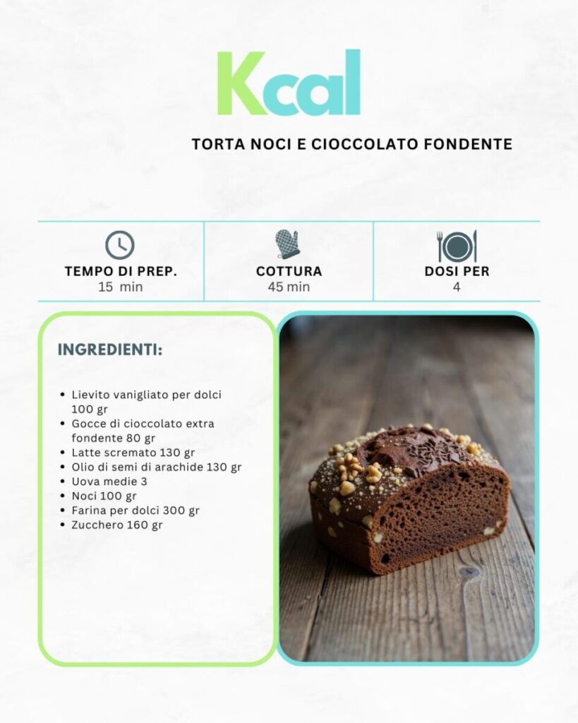 Torta noci e cioccolato fondente