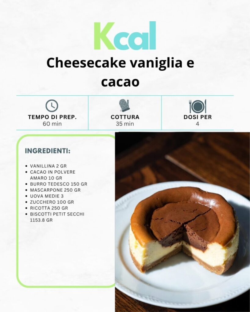 Cheesecake vaniglia e cacao