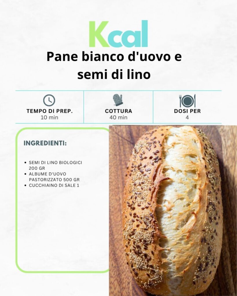 Pane bianco d’uovo e semi di lino Pane bianco d’uovo e semi di lino