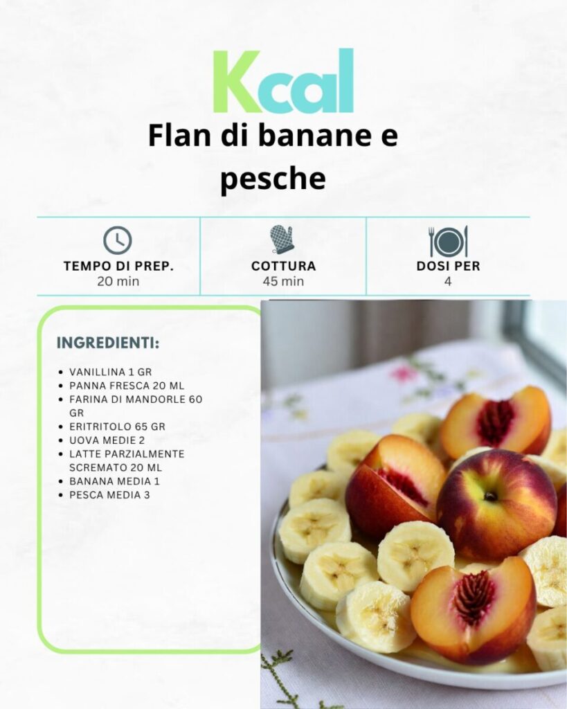 Flan di banane e pesche Flan di banane e pesche